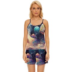 Quantum Physics Dreaming Lucid Satin Pajama Short Set