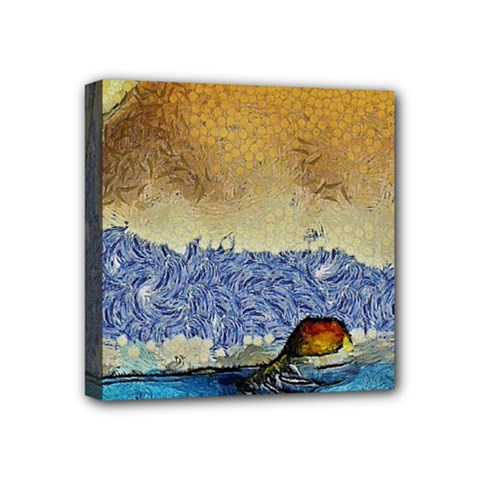 Abstract Painting Art Texture Mini Canvas 4  X 4  (stretched) by Ravend