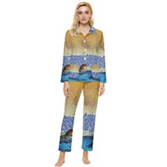 Abstract Painting Art Texture Womens  Long Sleeve Velvet Pocket Pajamas Set by Ravend