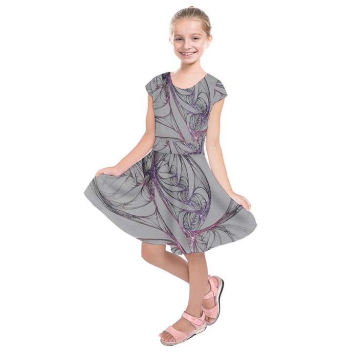 Abstract Background Watercolor Kids  Short Sleeve Dress