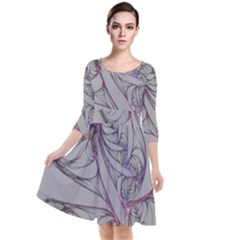 Abstract Background Watercolor Quarter Sleeve Waist Band Dress by Ravend