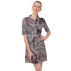 Abstract Background Watercolor Belted Shirt Dress by Ravend