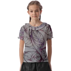 Abstract Background Watercolor Kids  Frill Chiffon Blouse