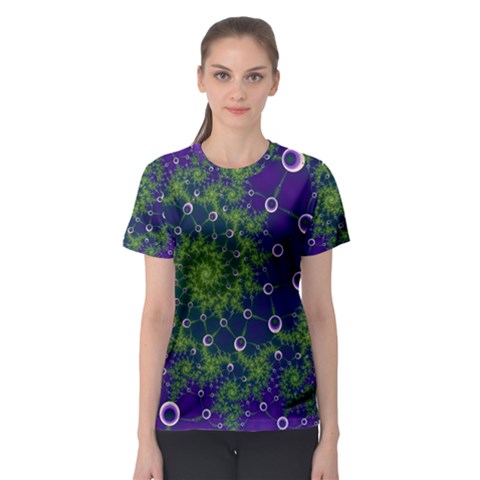 Fractal Spiral Abstract Background Women s Sport Mesh Tee by Ravend