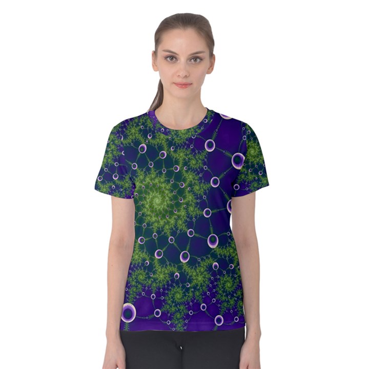 Fractal Spiral Abstract Background Women s Cotton Tee