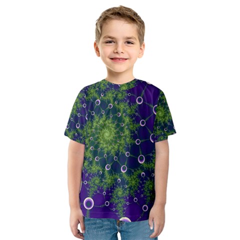 Fractal Spiral Abstract Background Kids  Sport Mesh Tee by Ravend