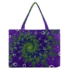 Fractal Spiral Abstract Background Zipper Medium Tote Bag by Ravend