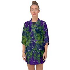 Fractal Spiral Abstract Background Half Sleeve Chiffon Kimono by Ravend