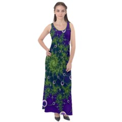 Fractal Spiral Abstract Background Sleeveless Velour Maxi Dress by Ravend