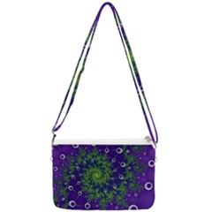 Fractal Spiral Abstract Background Double Gusset Crossbody Bag by Ravend