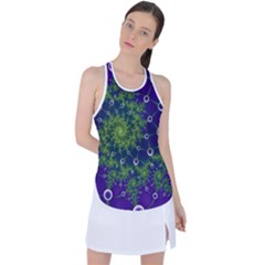 Fractal Spiral Abstract Background Racer Back Mesh Tank Top by Ravend