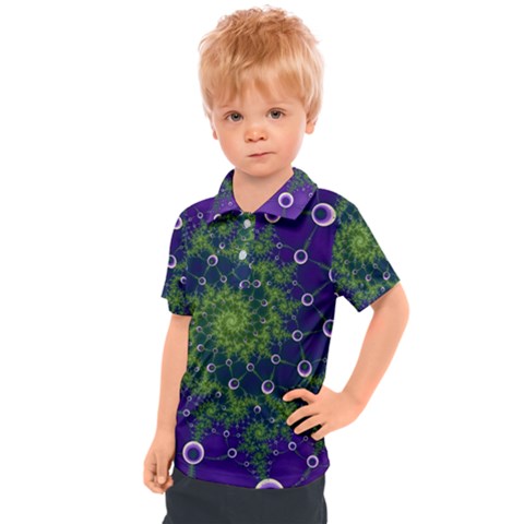 Fractal Spiral Abstract Background Kids  Polo Tee by Ravend