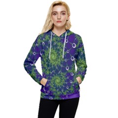 Fractal Spiral Abstract Background Women s Lightweight Drawstring Hoodie by Ravend