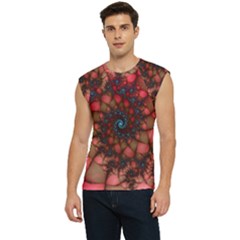 Fractals Abstract Art Red Spiral Men s Raglan Cap Sleeve Tee by Ravend