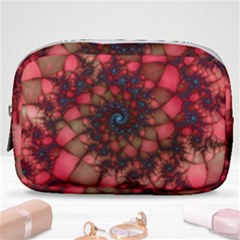 Fractals Abstract Art Red Spiral Make Up Pouch (small) by Ravend