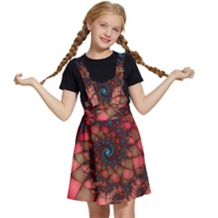 Fractals Abstract Art Red Spiral Kids  Apron Dress