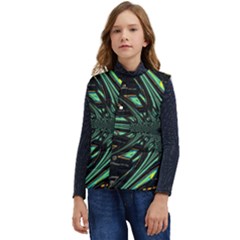 Art Pattern Abstract Design Kid s Short Button Up Puffer Vest	