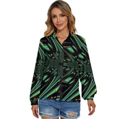 Art Pattern Abstract Design Women s Long Sleeve Button Down Shirt