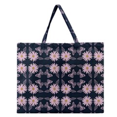 Flowers Daisies Spring Summer Zipper Large Tote Bag by Ravend