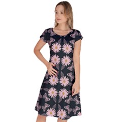 Flowers Daisies Spring Summer Classic Short Sleeve Dress by Ravend