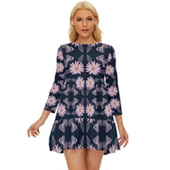 Flowers Daisies Spring Summer Long Sleeve Babydoll Dress by Ravend