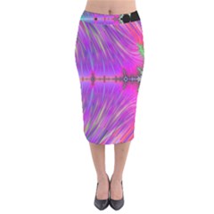 Fractal Fractals Abstract Art Velvet Midi Pencil Skirt by Ravend