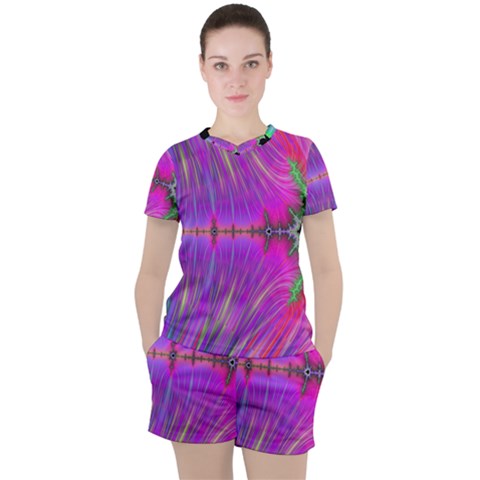 Fractal Fractals Abstract Art Women s Tee And Shorts Set by Ravend