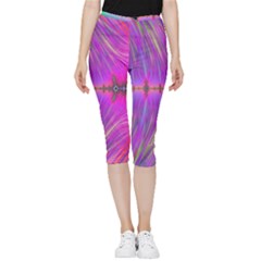 Fractal Fractals Abstract Art Inside Out Lightweight Velour Capri Leggings  by Ravend