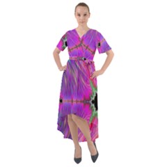 Fractal Fractals Abstract Art Front Wrap High Low Dress by Ravend