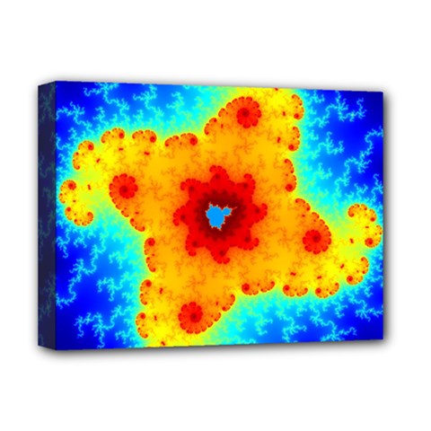 Fractal Starfish Mandelbrot Blue Deluxe Canvas 16  X 12  (stretched)  by Ravend