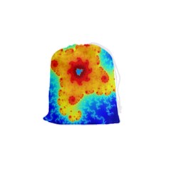 Fractal Starfish Mandelbrot Blue Drawstring Pouch (small) by Ravend