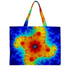 Fractal Starfish Mandelbrot Blue Zipper Mini Tote Bag by Ravend