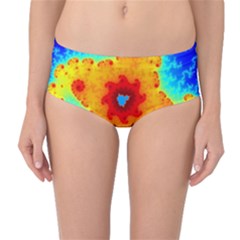 Fractal Starfish Mandelbrot Blue Mid-waist Bikini Bottoms by Ravend