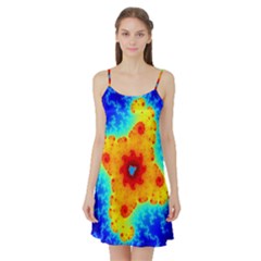 Fractal Starfish Mandelbrot Blue Satin Night Slip by Ravend