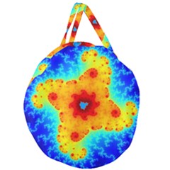 Fractal Starfish Mandelbrot Blue Giant Round Zipper Tote by Ravend