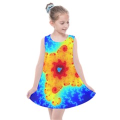 Fractal Starfish Mandelbrot Blue Kids  Summer Dress by Ravend