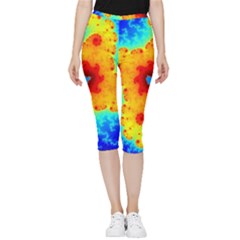 Fractal Starfish Mandelbrot Blue Inside Out Lightweight Velour Capri Leggings  by Ravend