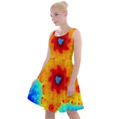 Fractal Starfish Mandelbrot Blue Knee Length Skater Dress by Ravend