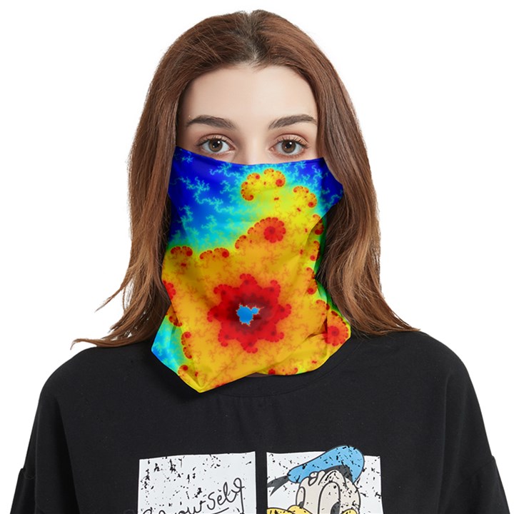 Fractal Starfish Mandelbrot Blue Face Covering Bandana (Two Sides)