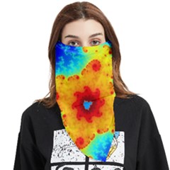 Fractal Starfish Mandelbrot Blue Face Covering Bandana (triangle) by Ravend