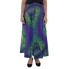 Fractal Abstract Art Pattern Flared Maxi Skirt by Ravend