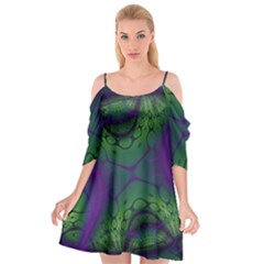 Fractal Abstract Art Pattern Cutout Spaghetti Strap Chiffon Dress by Ravend