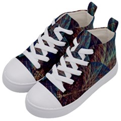 Fractal Abstract Art Kids  Mid-top Canvas Sneakers by Ravend