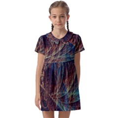 Fractal Abstract Art Kids  Asymmetric Collar Dress by Ravend