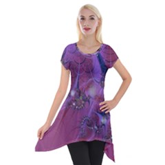 Fractal Math Abstract Abstract Art Short Sleeve Side Drop Tunic by Ravend