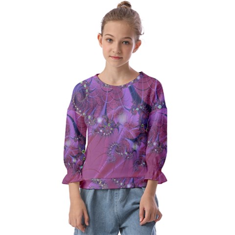 Fractal Math Abstract Abstract Art Kids  Cuff Sleeve Top by Ravend