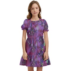 Fractal Math Abstract Abstract Art Kids  Puff Sleeved Dress by Ravend