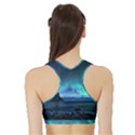 Green Aurora Lights-over Rocky Shore During Night Time Sports Bra with Border View2