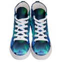 Green Aurora Lights-over Rocky Shore During Night Time Women s Hi-Top Skate Sneakers View1