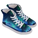 Green Aurora Lights-over Rocky Shore During Night Time Women s Hi-Top Skate Sneakers View3